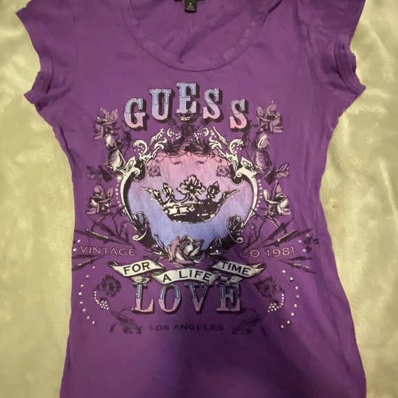 vintage y2k 1981 Guess Rhinestone shirt - Picture 2 of 4